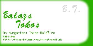 balazs tokos business card